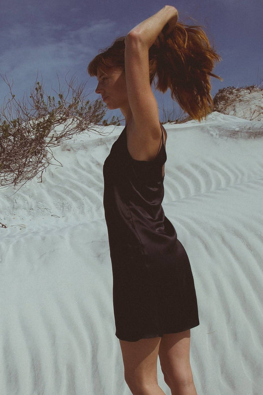 THE BLACK SILK SLIP DRESS